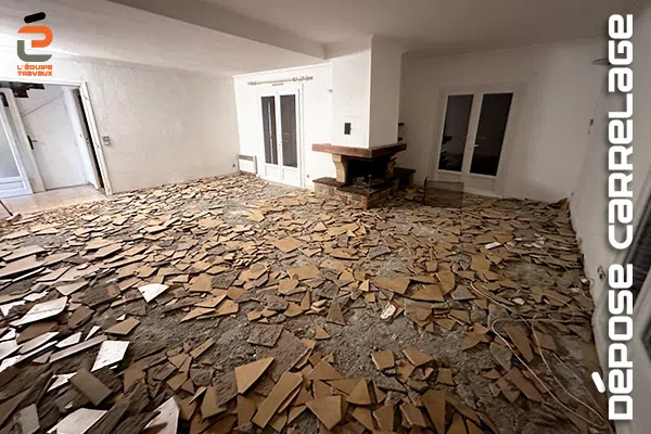 Démolitions et dépose du carrelage dans le cadre de la rénovation d'une villa à Montpellier